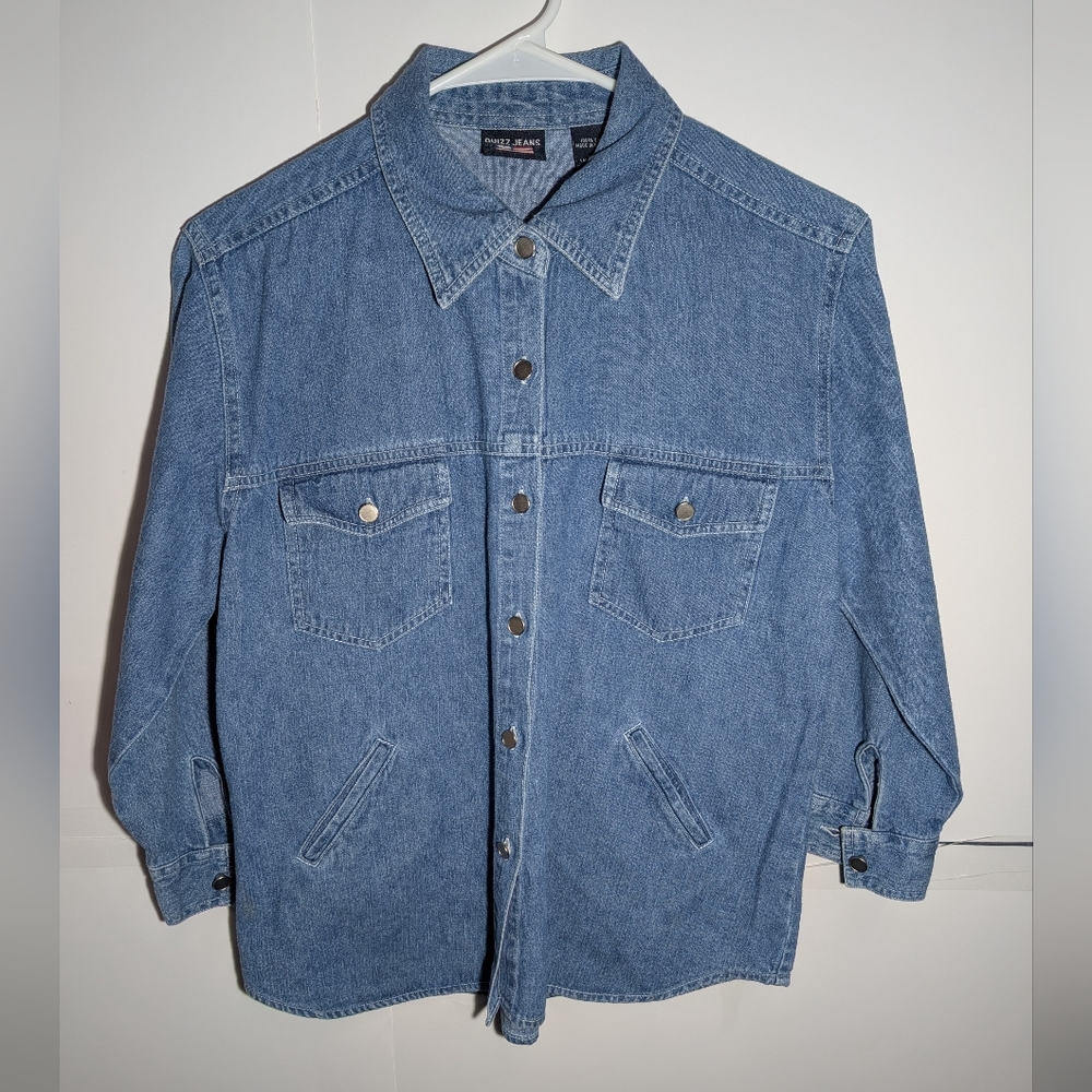 vintage denim shirt Quizz Jeans Button-Up Jacket Size LARGE